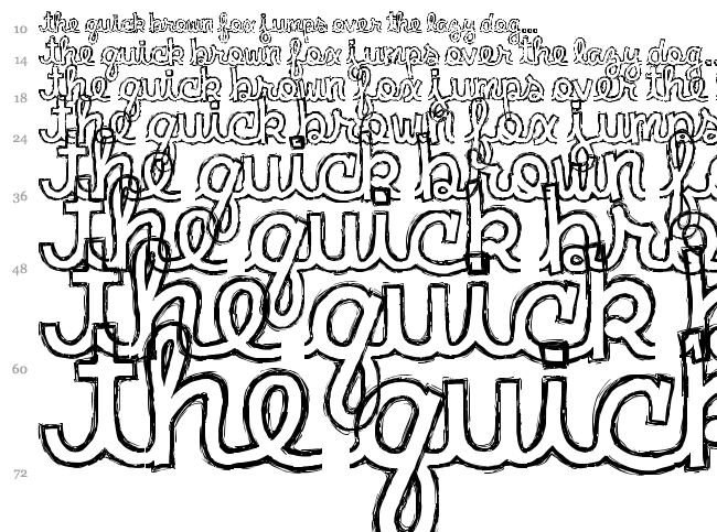 Clementine Sketch font waterfall